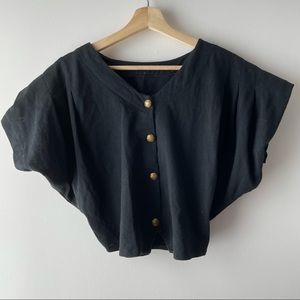 FANTASEAS COLLECTION I BUTTONED BACK BLACK TOP